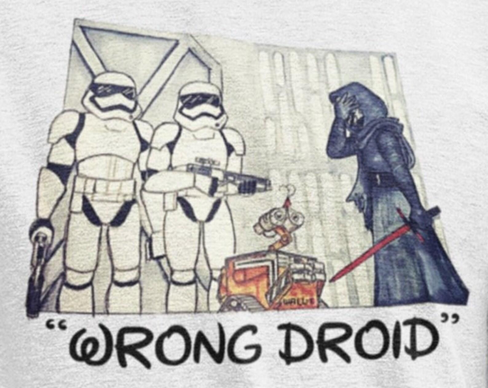Funny Darth Vader Shirt, Star wars Droid wall e T-Shirt, Star Wars funny parody t-shirt, Stormtrooper outfit tee, Funny Storm Trooper Shirt L