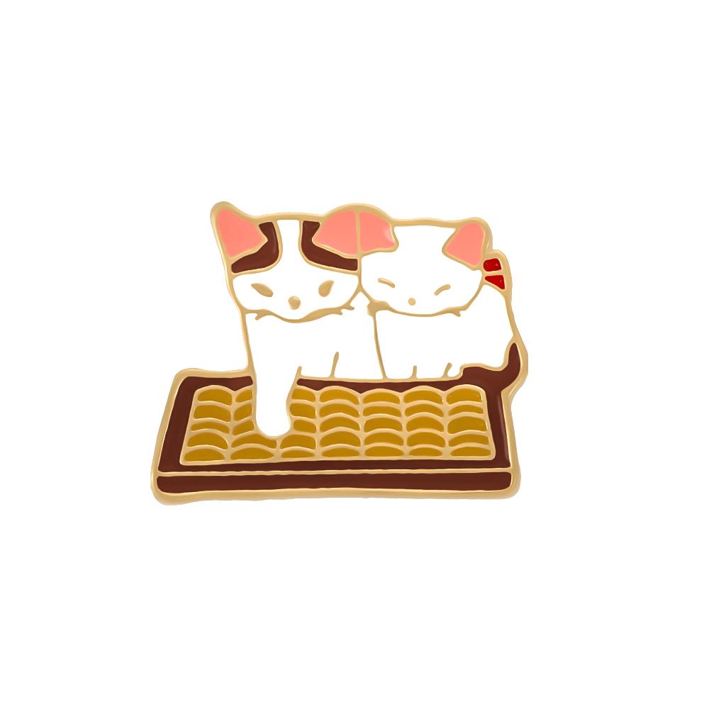 Funny Cat Brooch Play Music Drink Water Kitty Cartoon Animal Enamel Pins Bag Clothes Lapel Pin Cute Badge Jewelry Gift for Kids