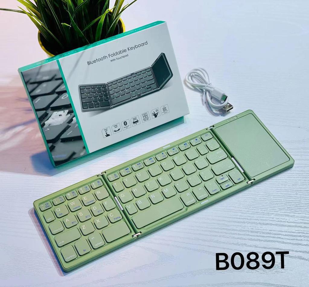 Compact Rechargeable Bluetooth Keyboard with Touchpad - Universal for Tablets