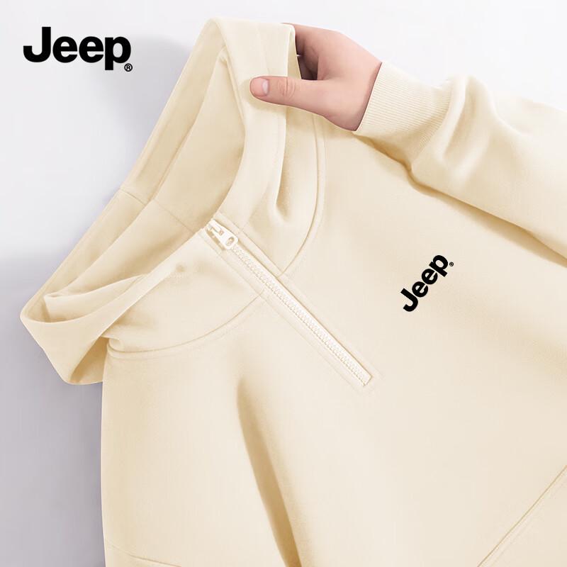 JEEP Men s Half-Zip Fleece Lined Hooded Sweatshirt 2XL