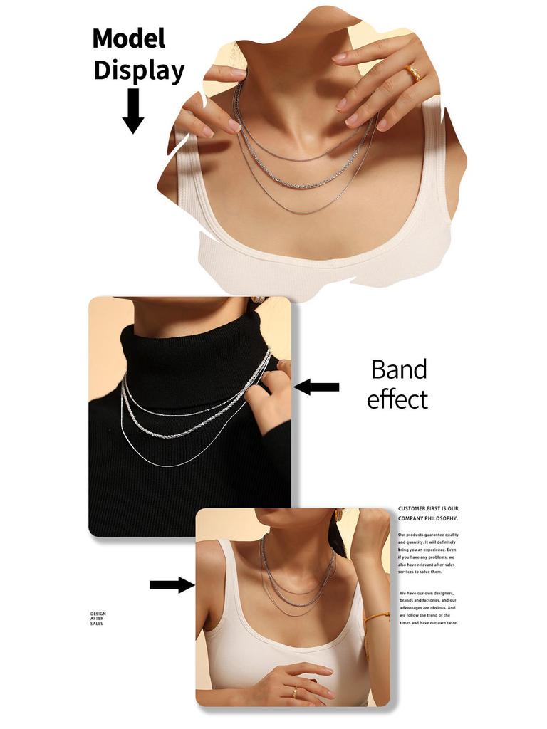 Europäisch-Amerikanische Kubanische Titan Mehrlagige Halskette: Hip-Hop Stil Choker für Frauen