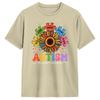 Sunflower Puzzle Respect Love Support Autism T Shirt For Couple Summer T Shirts O Neck Fashion Tees Plus Size Wholesale Clothing