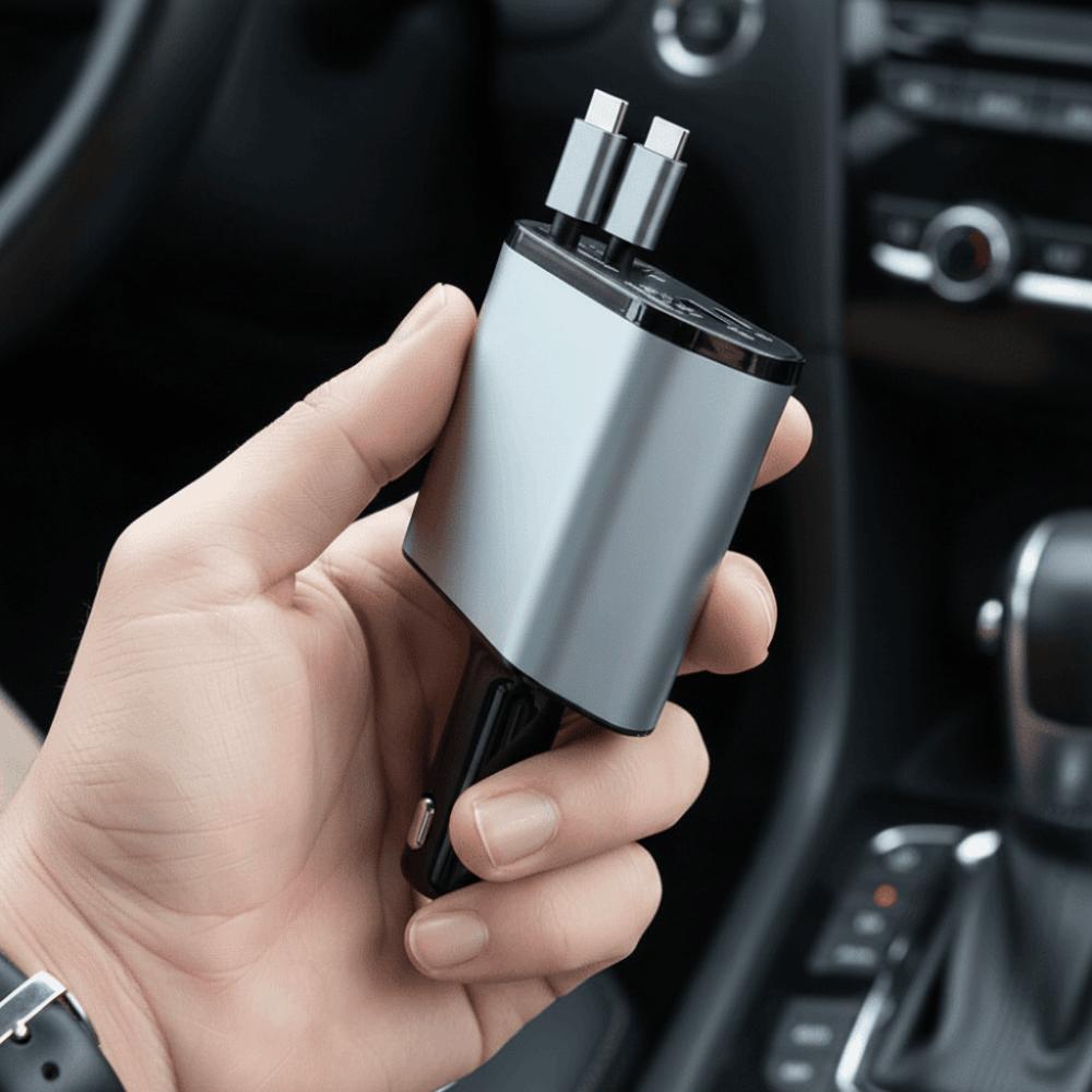 Fast Charge Car Charger 4 IN 1 Car Charger Adapter USB Type C Car Charger Universal For Cars