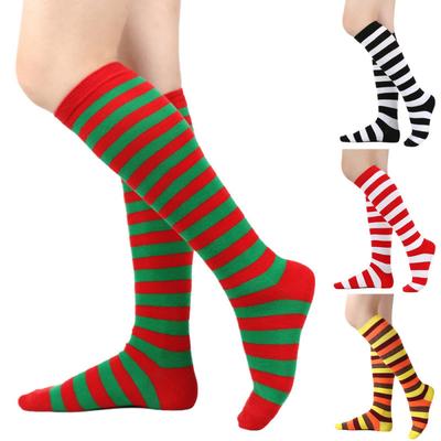 Striped Christmas And Knee Socks Thanksgiving Turkey Calf Socks European And American Couple Socks Sports Football Tube Socks