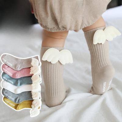 Newborn Sock Anti-slip Creative Wings Silicone Non-Slip Baby Knee Length Sock Mid Tube Children's Angel Floor Socks for Toddler