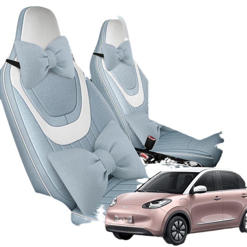 2023 Wuling Bingo Cute Cartoon Car Seat Covers for Women - Winter & All-Season Full Surround Cushion.