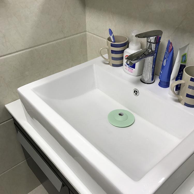 2pcs  Push-Type Silicone Floor Drain  Silicone Universal Sink Stopper  Prevent Clogging  Bathroom Drain Hair Catcher Press Water