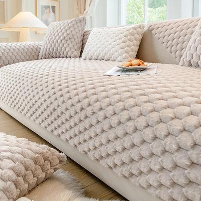 Hot Selling Cream Style Sofa Cushion Thickened Plush Anti Slip Seat Cushion In Autumn and Winter New Cover Cloth Towel