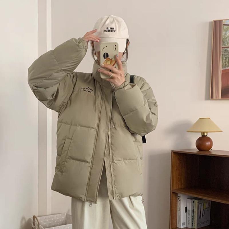 Stand-up Collar New Bread Down Jacket Women's Short Loose Male and Female Couples Winter Thickened Jacket Trendy Brand