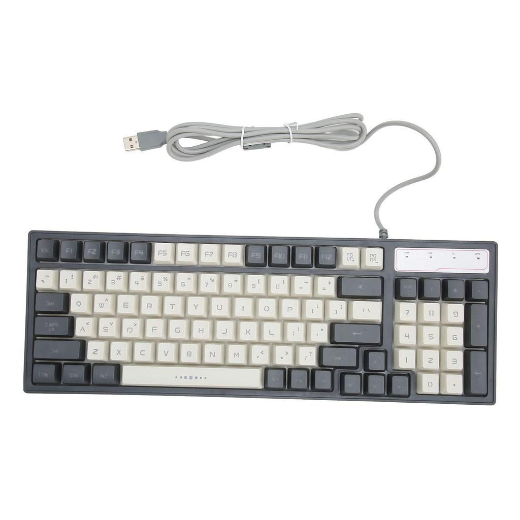 Gaming Keyboard RGB LED Backlight Mechanical Waterproof Compact 96 Keys USB Membrane Keyboard for Desktop Computer PC