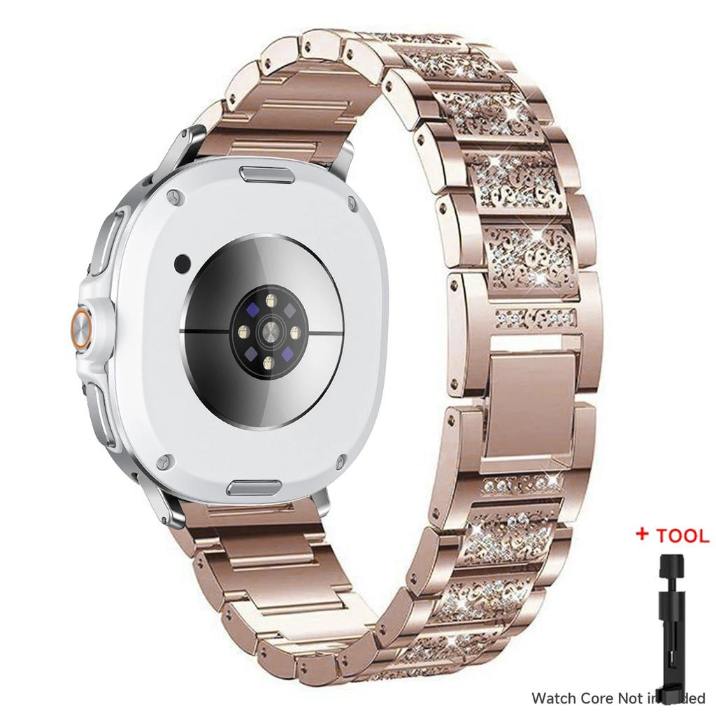För Samsung Galaxy Watch 8 40mm 44mm / 8 classic 46MM Metall Bling Rostfritt stålband För Samsung watch Ultra 2025/7 Ultra 47MM