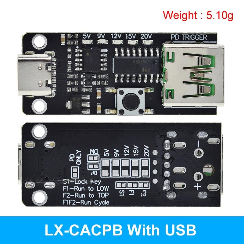 100W 5A USB-C Schnelllade-Trigger-Platinenmodul PD/QC Lockvogelplatine Schnellladung USB Typ-C PD 2.0 3.0 Power Delivery Boost-Modul
