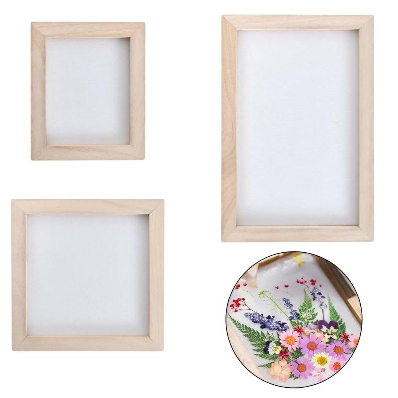 3Pcs Paper Making Craft Set Includes 3 Sizes Wooden Frames for Papermaking Handmade Craft Bookbinding Scrapbooking