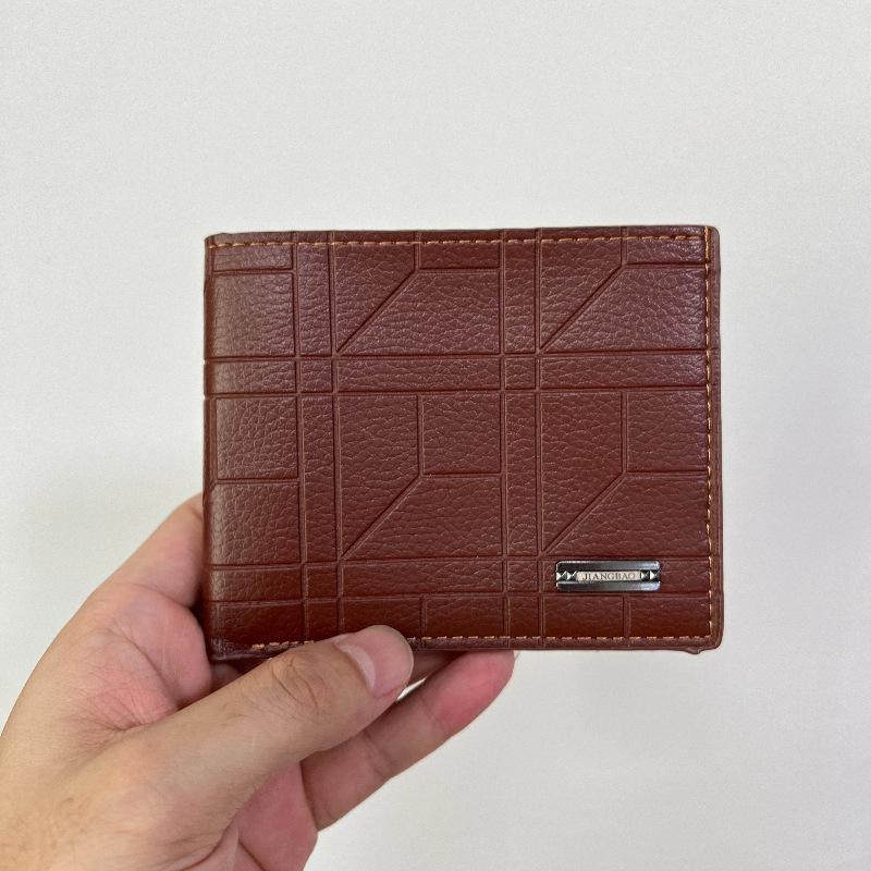New Men's Short Plaid Wallet - Stylish, Soft, Large Capacity with Multiple Card Slots