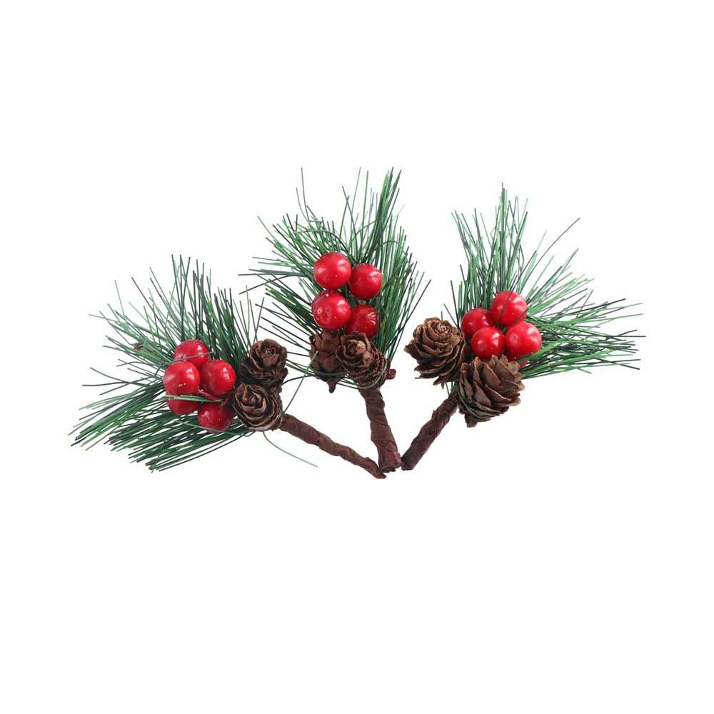 Pick Party Table Decoration Home Fake Berries Artificial Pine Pick Christmas Wreath Decor Ornaments