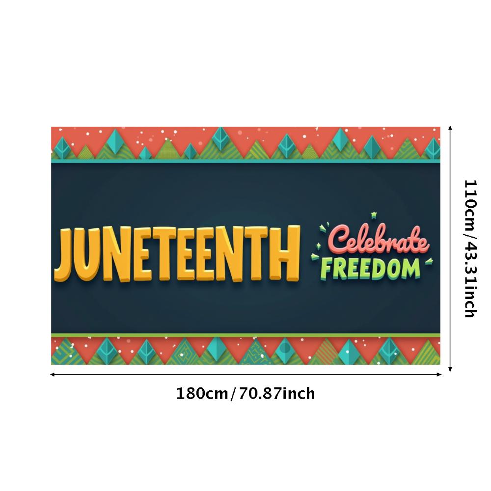 

Festive Design Heritage Event Banner Juneteenth Banner Party Backdrop for Community Gathering Festive Event Indoor Decoration