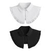 Châle Écharpe à Revers Amovible pour Femmes Filles Style Français Vintage Collier Capelet Décoratif Couleur Unie