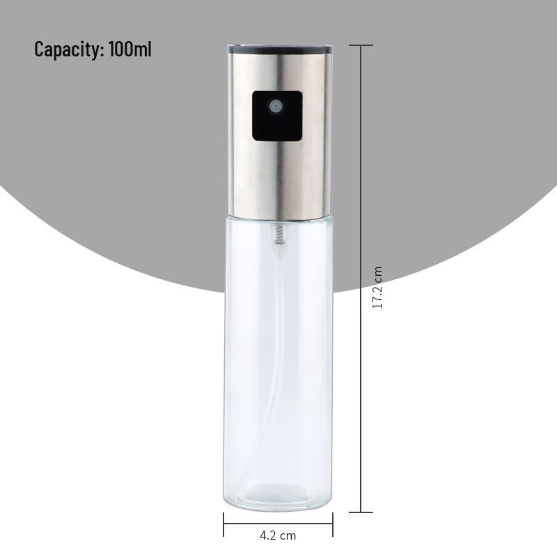 Stainless Steel Glass Oil Sprayer Bottle - Leak-Proof and Scaled for Barbecue & Olive Oil