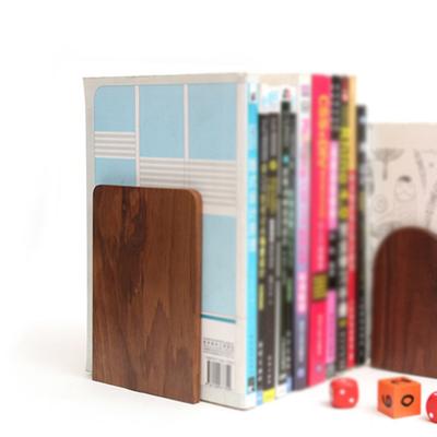 Black Walnut Book Supports Wooden Bookends Round Head Organizer Rack for Office School Shelf Files Magazines Desktop