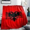 1PC Republic of Albania Print Flannel Blanket, High Quality All Seasons, Home Decor, Warmth and Comfort, Perfect for Christmas Gifts