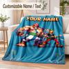 Asterix & Obelix Custom Name Flannel Throw Blanket Soft Warm for Sofa Bed Indoor Home Use