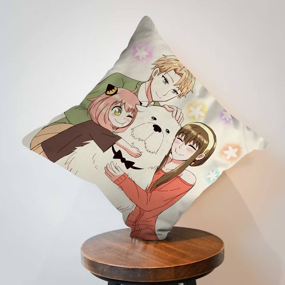 Anime Spy X Family Cushion Cover Polyester Sofa Cushions Decorative Throw Pillows Home Decoration Pillowcover