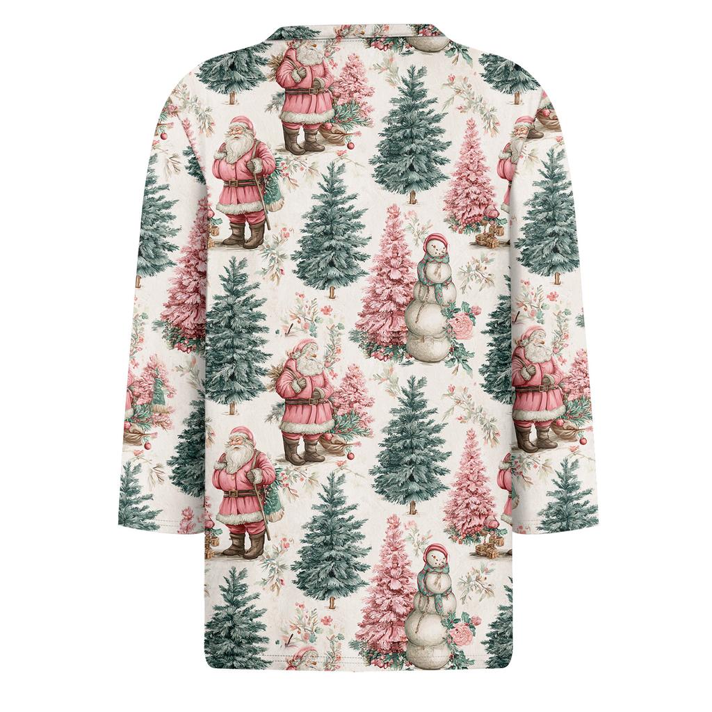 3/4-ermet damebluser blomstermønstret vintage mote avslappet løs med rund hals pluss størrelse skjorter