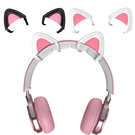 1 Pair Headphone Cat Ear Cute Universal Bluetooth-compatible Headset Silicone Kitty Ear Decoration Headphone Accessories
