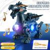Electric Walking Dinosaur Toy With Leash Led Lights Music Interactive Robotic Animal Pet For Kids Birthday Gift Without Battery