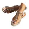 Women'S Sandals Wide Width Bohemian Rhinestone Sandals For Women Fashion Wedge Heel Thick Sole Heightening Chaussure Femme