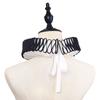Medieval Victorian Ruffled False Collar with Black Trim for Halloween Party Renaissances Clown Cosplay Choker Neck Ruff
