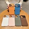 Liquid Silicone Magnetic Phone Case for iPhone 17 Pro Max with Apple 16 Aluminum Dot Matrix Design