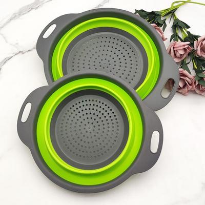 Round Collapsible Colander & Telescopic Fruit Basket with Handle - Vegetable Washing Gadget