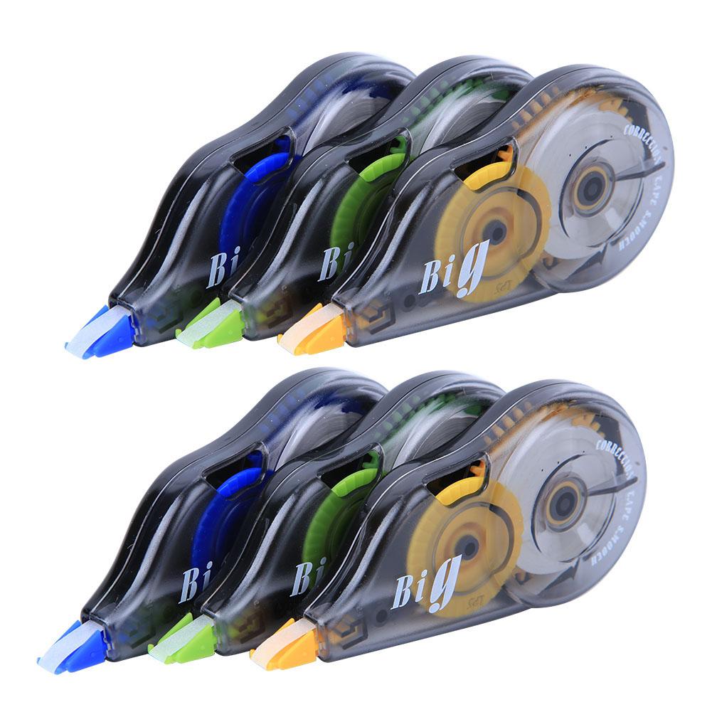 

6 шт. корректирующая лента из смолы большой емкости для студентов, канцелярские принадлежности, школьные принадлежности, длина 12 метров