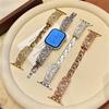 Luxury Openwork Floral Diamond Metal Strap For Apple Watch S11 46mm Band for iWatch Series 11/8/7/6/10/9/Ultra 49mm 38mm 42mm 44mm 45mm Women Bracelet