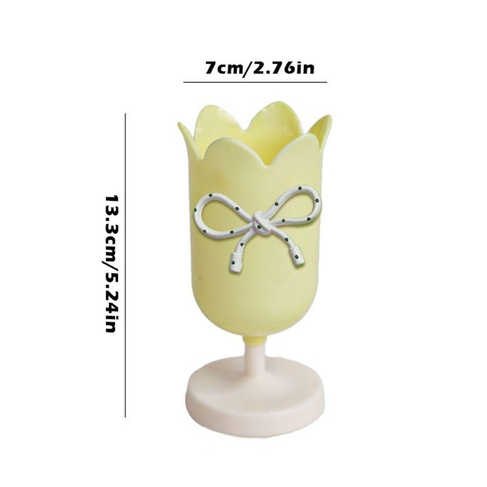 Multi-functional Plastic Pen Holder Tulips Shape Desktop Organizer Storage Bucket Makeup Brush Holder Gift