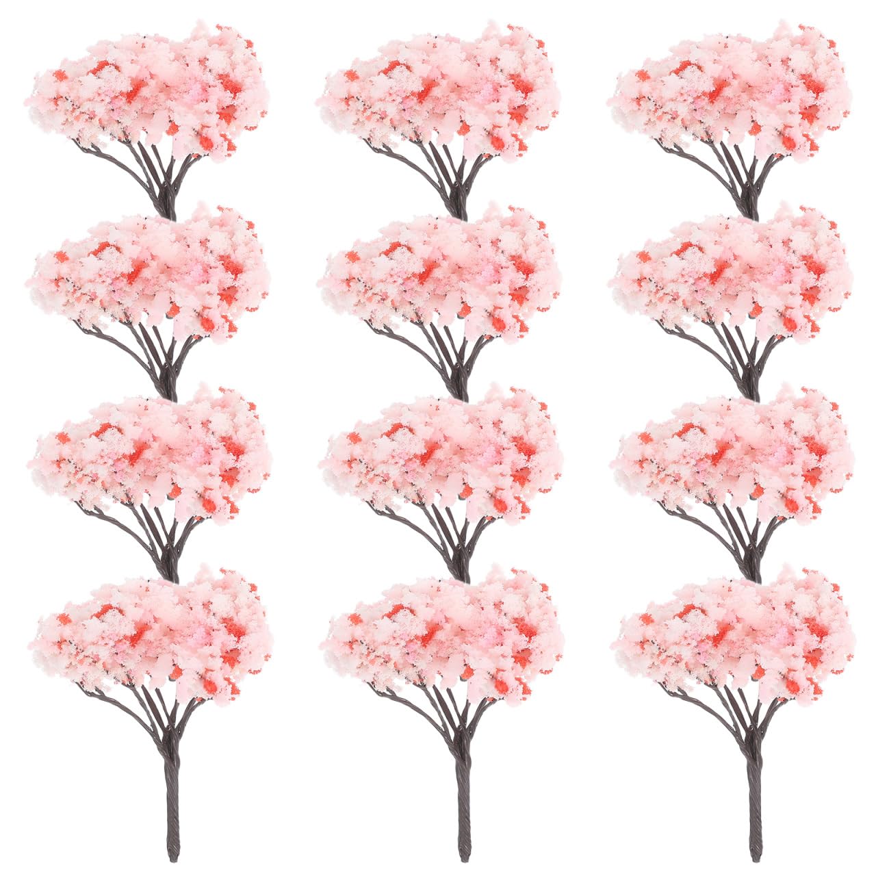 Yardwe Diorama Cherry Blossom Trees, 12 Pieces, for Dioramas, Miniatures, DIY Miniature Nature, Mini Trees, Sandbox Tables, Architectural Models,