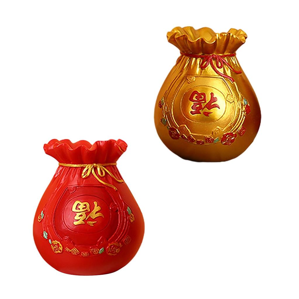 Feng Shui Money Bag Figurine Flower Vase Creative Resin Planter Pot for Spring