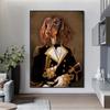 Abstract Vintage Dog Jazz Fashion Lady Canvas Painting Wall Art Pictures Posters and Prints for Living Bedroom Home Decoration No Frame