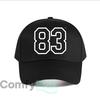Schwarze Sportnummer Design Baseballkappe Mode Outdoor Sport Sonnenhut Unisex Snapback Kappe Damen