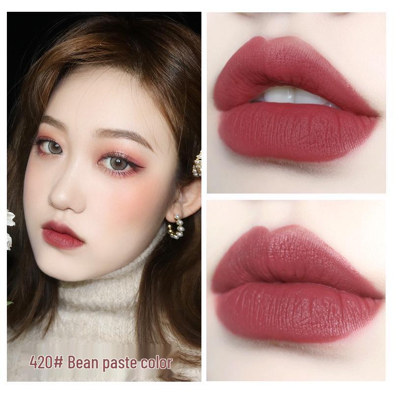 NOVO5266 Velvet Fine Matte Lipstick: Moisturizing & Hydrating Little Gold Bar with Net Red Square Tube