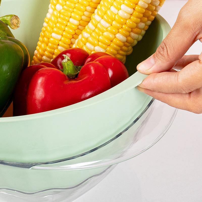 Multifunctional Transparent Drain Basket: Versatile Veggie & Rice Washing Basin with Sieve
