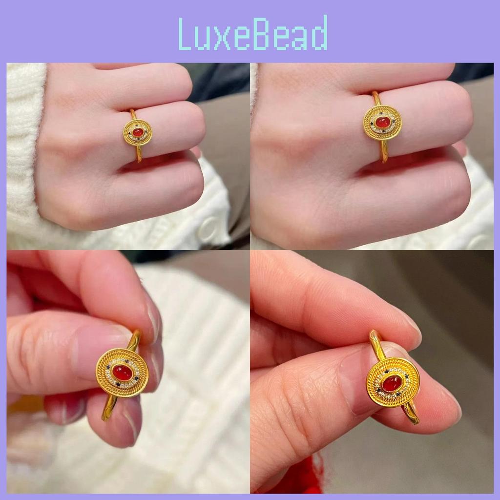 Vintage Style Open Ring For Women With Gemstone Inlay Adjustable Copper Design For Fashionable Elegance