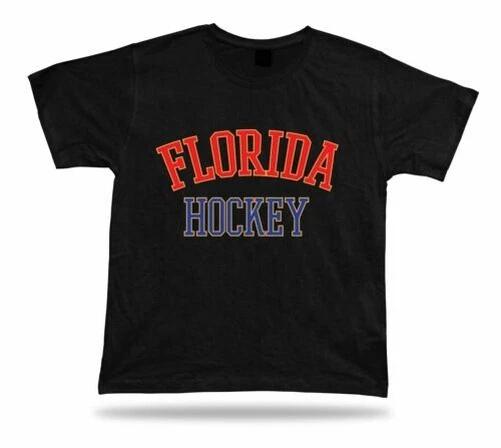 Florida Hockey T Shirt Red White Blue Gold Miami Fl USA Ice Apparel Winter