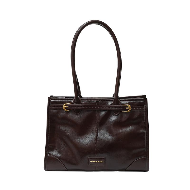 Large Capacity Retro Tote Bag for Women  New Autumn and Winter Soft Leather Underarm Bag Texture Fashionable Shoulder Bag