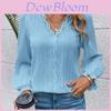 Polyester Striped Long Sleeve V Neck Blouse With Lace Patching For Elegant Office Wear