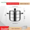 HUIHUADU 30cm Extra Thick Double-Layer Stainless Steel Steamer Pot