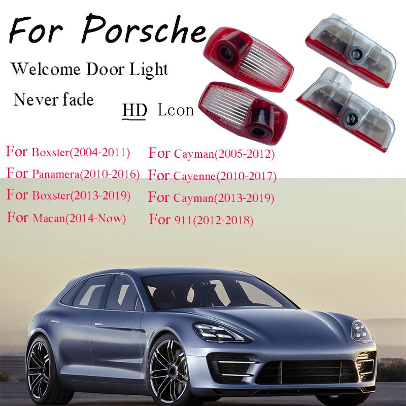 HD LED Car Door Projection Lights Never Fade Car Modification For Porsche 911 Macan Cayman For Cayenne Boxster