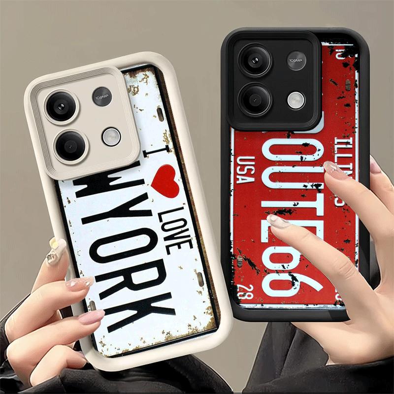 Retro Vintage License Plate Soft Phone Case for Xiaomi Redmi Note 15 14 13 12 11 Pro Plus 10S 11S 4G 11T 5G Shell Silicone Funda