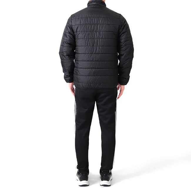 Adidas XL Black Quilted Jacket with Stand Collar and Three Stripes Men's (HL9212)